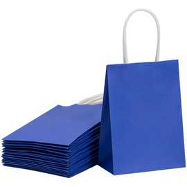 SUNCOLOR 25 Pieces 6" Mini Goodie Bags Small Gift Bags with Handle for Party Favor Bags(Navy Blue)