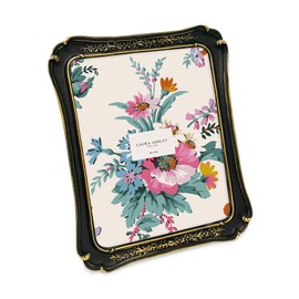 Laura Ashley (8x10 Vintage-Inspired Simple Ornate Picture Frame Black with Gold Edges, Horizontal & Vertical for Tabletop and Wall Display, Home Décor, Floral, Resin Frame (8x10, Black with Gold)