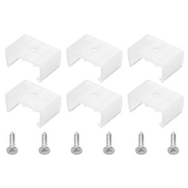 MECCANIXITY LED Neon Mounting Clips Holder Mounting Bracket Support Fixing Clamps Fit 18mm to 20mm Silicone LED Neon Strip Lighting, Translucent 50 Pack
