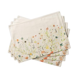 Maison d' Hermine Colmar 100% Cotton Set of 4 Place-Mats for Dining Table, Kitchen, Wedding, Everyday, Dinner Parties, Spring/Summer (33 cm x 48 cm)