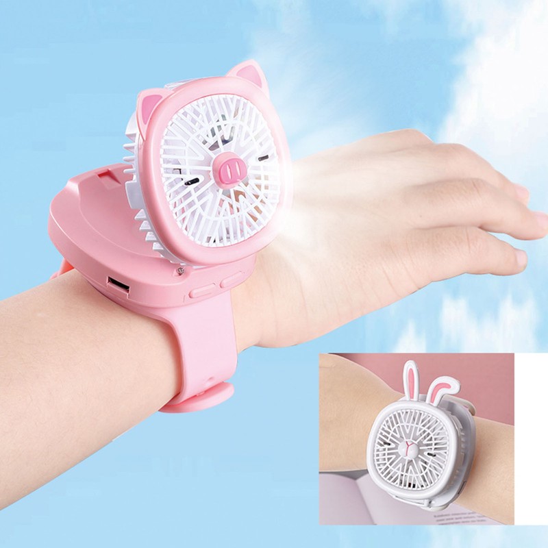 Mini Fan Watch USB Charging Rechargeable 3 Gear Portable Wrist