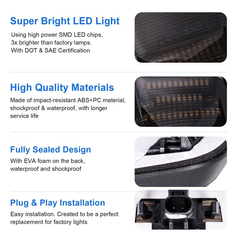 SHINEFIT LED White Cab Roof Clearance Lights Replacement for 2019