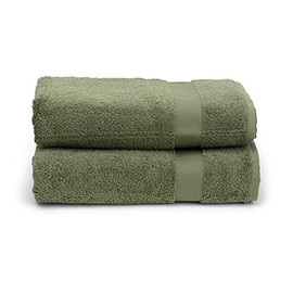 TowelSelections Pearl Collection Luxury Soft Towels – 100% Turkish Cotton, Made in Turkey, Moss, 2 Bath Towels