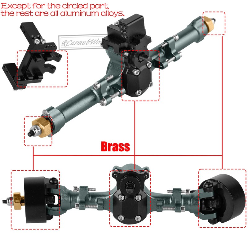 RCarmubWow +5mm Widen Axles Housing Upgrades Part for SCX24 Deadbolt