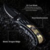 Tactical Folding Pocket Knife 2.56" Black Stainless Steel Blade Camo