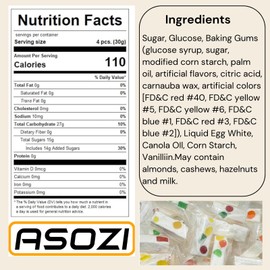 Wrapped Nougat Candy Soft and Chewy with Fruity Jelly Beans 16 oz Colorful Fruity Fresh Delicious Individually Wrapped Jube Nougat Candy Treats Gluten Free 1lb