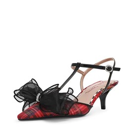 Betsey Women's Lillyan Pump, Red Plaid, 6