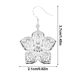 LEEQBCR - 1 Pair French Vintage Rose Petal Earrings Stainless Steel Hypoallergenic Delicate Jewelry Gifts for Women Girls