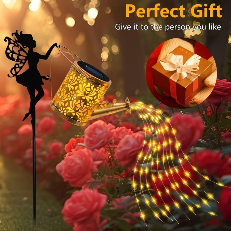 Solar Fairy Kettle Light,Solar Fairy Decorative Pile Light With Watering