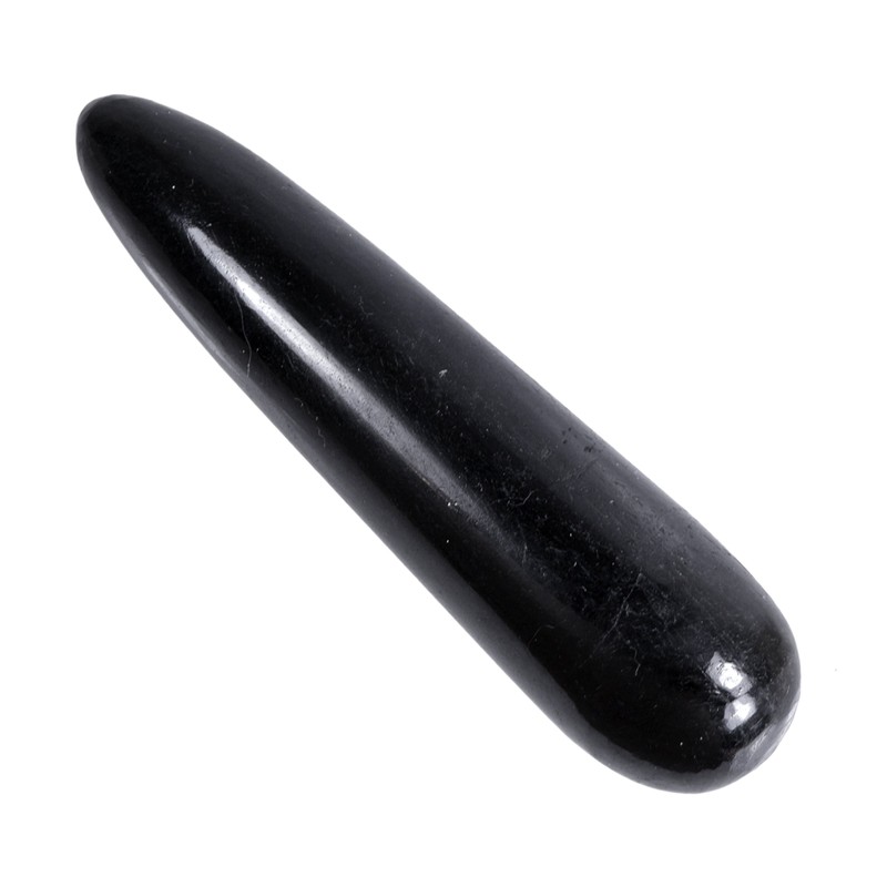 Black Tourmaline Massage Stick | Gemstone Handle 8-10 cm |