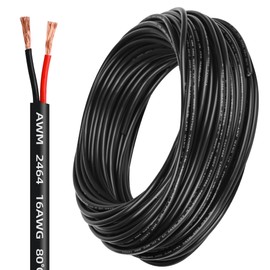 16 Gauge Electrical Wire 2 Conductor,16 AWG Electrical Wire Stranded PVC Cord Oxygen-Free Copper Cable,100FT Pure Copper Hookup Wire Cord for LED Lamp Lighting Strips Automotive…