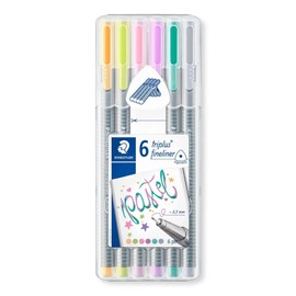 Staedtler 334SBGC1A6 6 Piece Triplus Fineliner Pastel Pen Set