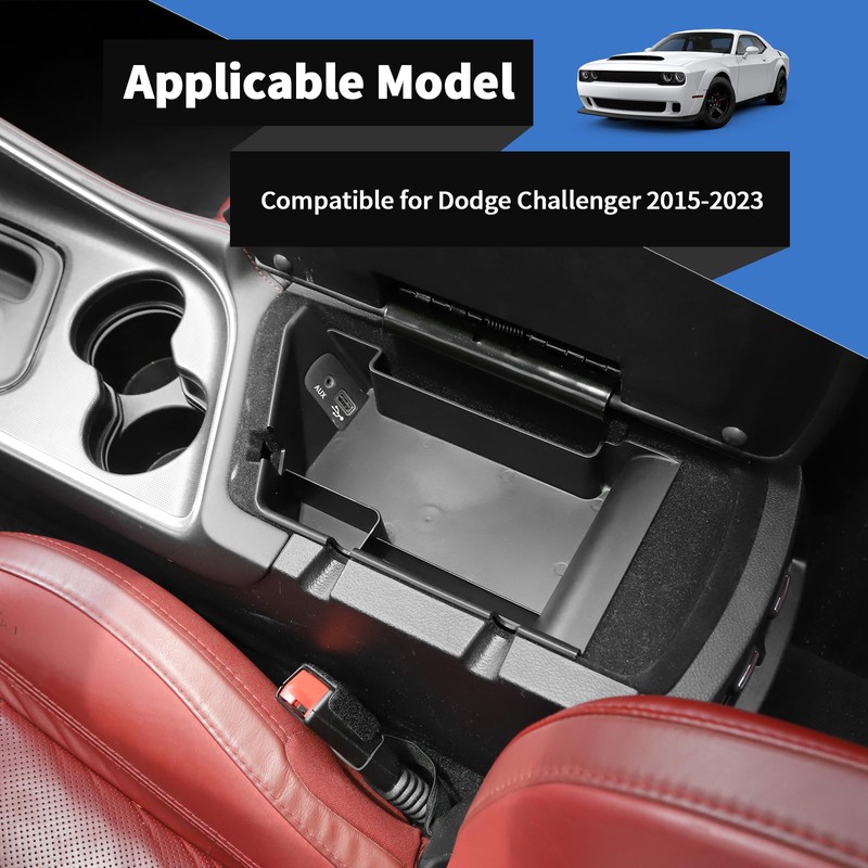Voodonala for Dodge Challenger 2015-2024 Center Console Storage Tray Organizer