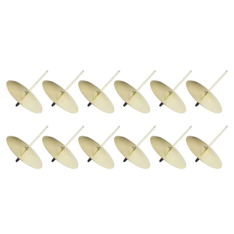 12pcs Candle Plate Iron Material 7x6.5cm/2.8x2.6in Gold Stable Reliable Decorative