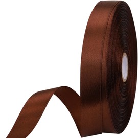 5/8 inches 50 Yard Brown Satin Ribbon for Gift Wrapping, Wedding, Crafts, Christmas,Easter, Floral, Hair, Invitation Decorations and More