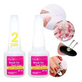 Veraly 2pzs Pegamento Tips Uñas Postizas Uñas Press On Transparente