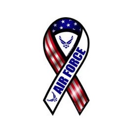 Car Magnet 2-in-1 Red, White, and Blue Air Force 8" Ribbon