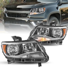 SOCKIR Halogen Headlight Assembly Replacement Fit for 2015-2022 Chevy Colorado 4-Door Extra Cab | Crew Cab Models OE Style Factory Headlamp Driver and Passenger Side