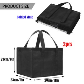 BDSHUNBF 2 Pcs Cool Bag, 15L Insulated Cooler Bag Box, Food Delivery Bag, Insulated Picnic Lunch Bag, Foldable Cool Box, Reusable Insulation Shopping Bags, for Lunch Picnic Camping BBQ Beach
