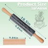 SIPARUI Marble Rolling Pin with Wooden Cradle Thick Handle Set