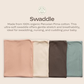 MON CHOU Premium Baby Swaddle Blanket - Luxuriously Soft Pima Cotton Jersey - Lightweight, Breathable Organic Cotton Baby Blanket and Newborn Swaddle - 38” x 38” (Meadow)