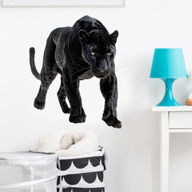 RoyoLam Lifelike Panther Wall Decal Nursery Wildlife Animal Wall Sticker Removable Peel and Stick Wall Art Decor Decoration for Kid Baby Preschool Living Room Playing Room Bedroom School Classroom