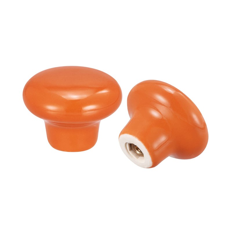 sourcing map 32x24mm Ceramic Drawer Knobs, 10pcs Mushroom Shape Door