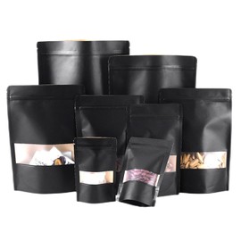 ZAMISS Pack of 50 Stand Up Bags with Press Closure, Resealable Food Storage Bags with Clear Window, Odour-Proof Bags, Foil Bags, Stand Bags for Food (9 x 14 cm)