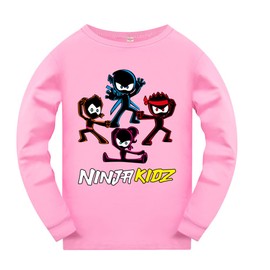 Forlcool Ninja Kidz Merch Pjs Girls Long Sleeves T-Shirts + Pants Set Summer Pajama Suit for Boys (Pink5,9-10 Years,9 Years,10 Years)