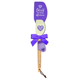 Divinity Boutique Blessed Beyond Measure Purple Heart 12 x 3 Silicone and Wood Spatulas Gift Set