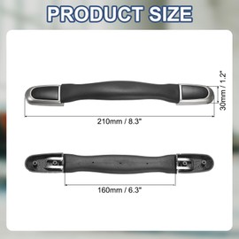 PATIKIL 8.28 Inches Luggage Handle Replacement, Plastic Pull Handle Grip with Washers and Screws for Luggage Toolbox Storage Box Case Repair - 9Pcs (Black)