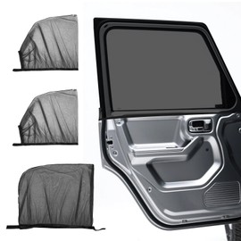 4 Pcs Car Window Shades Black Set - Premium Mesh Ice Silk Sun Shades for Side Windows UV Protection Universal Fit, XXL