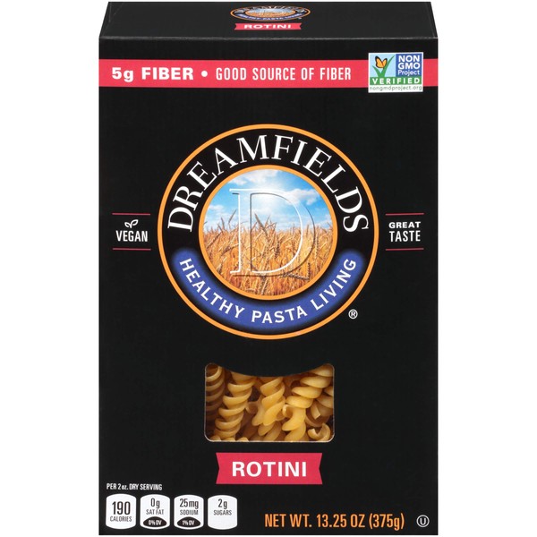 Dreamfields Healthy Pasta Living Rotini, 13.25-Ounce Boxes (Pack of 6)