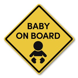 BABY ON BOARD Magnetic Strong Suction Car Safety Sign Visible Yellow Drive Sign Waterproof Outdoor