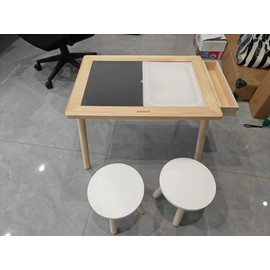 Easyego Kids' Sensory Table & Chair Set – Wooden Sand & Water Activity Table with Double-Sided Lid, Transparent & Game Board, Foldable Bin, Storage Box– Ideal Educational Gift (No Paper Roll Included)