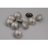 Silver matt slightly curved metal buttons with eyelet (10 pieces)