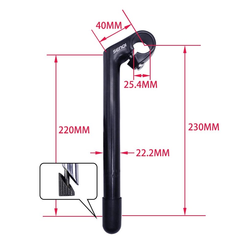 SENQI Bicycle Stem, Quill Stem, Clamp Diameter 1.0 inches (25.4