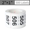 DGBDPACK Consecutively Numbered Labels, 2 x 1 Inch Self-Adhesive Vinyl