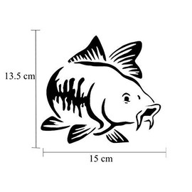 Car Sticker Carp Fish Sticker Fishing 15 x 13.5 cm