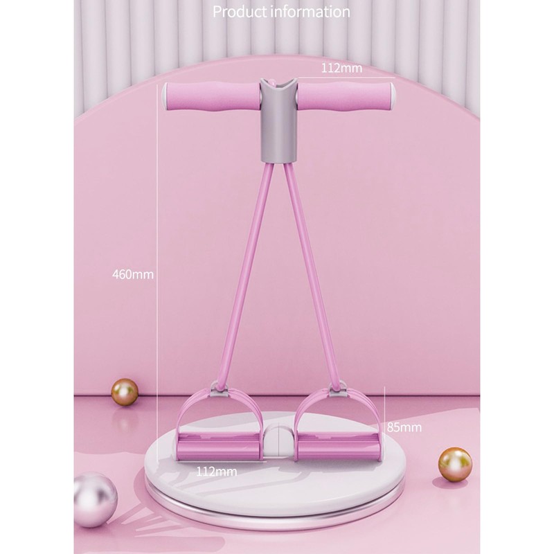 LAOGUATON Pink Resistance Band Exercise System, 4-Tube Leg & Core