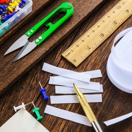 Weewooday 32 Feet Iron On Name Labels Writable Clothing Tags Washable Costume Clothing Label Fabric Tags Shirt Garment Tags with Small Scissors for College Uniform