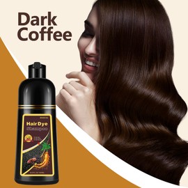 Fedulili Instant Dark Coffee Hair Dye Shampoo for Gray Hair 3 in 1, Natural Hair Color Shampoo for Women Men Brown Colors in 10-15 mins, 100% Cover Long Lasting Hair Dye 16.9 Fl Oz (Dark coffee)