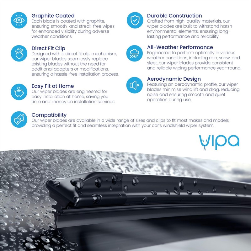 Vipa Wiper Blade Set fits: Jaguar XF Estate Jun 2017