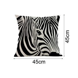 Zebra Throw Pillow Cover Cotton Linen Cushion Cover Creative Animal Decoration Pillowcase for 45 x 45 cm Pillow (LL-050A)