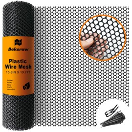 Plastic Wire Mesh Fence 15.8IN x 19.7FT Roll - Chicken Wire Fencing Mesh,Poultry Netting,Ideal for Poultry,Rabbits,Snake Barrier & Gardening - Versatile Plastic Fencing & Netting Solution