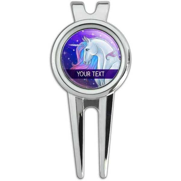 GRAPHICS & MORE Personalized Custom Majestic Unicorn 1 Line Golf Divot Repair Tool and Ball Marker