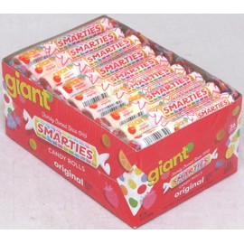Smarties Giant Smarties Original Candy Box of 36 Rolls Fruit Bulk Candies Gluten Free