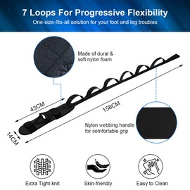 flintronic Yoga Stretching Strap, Stretching Band with 7 Loops, Yoga Stretch Strap, Highly Elastic Gymnastics Strap with TPE Tension Straps, Exercise Loop for Stretching Leg Muscles, Black