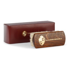 Langer & Messmer Schuhbürste aus feinem Ziegenhaar zum Polieren Ihrer Schuhe - Die Polierbürste für die professionelle Schuhpflege - Schuhputzbürste in Schuhmacherqualität