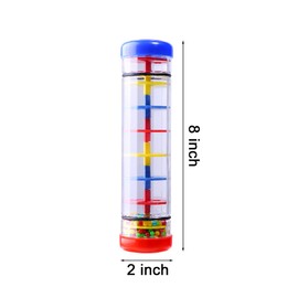TDOCK 2 Pack Rainmaker Rain Stick Musical Instrument for Babies, Toddlers and Kids, 8 Inch Rainfall Rattle Tube Rainstick Shaker Toy